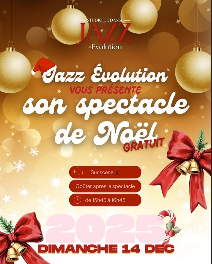Affiche du spectacle de Noël du 14 décembre 2025