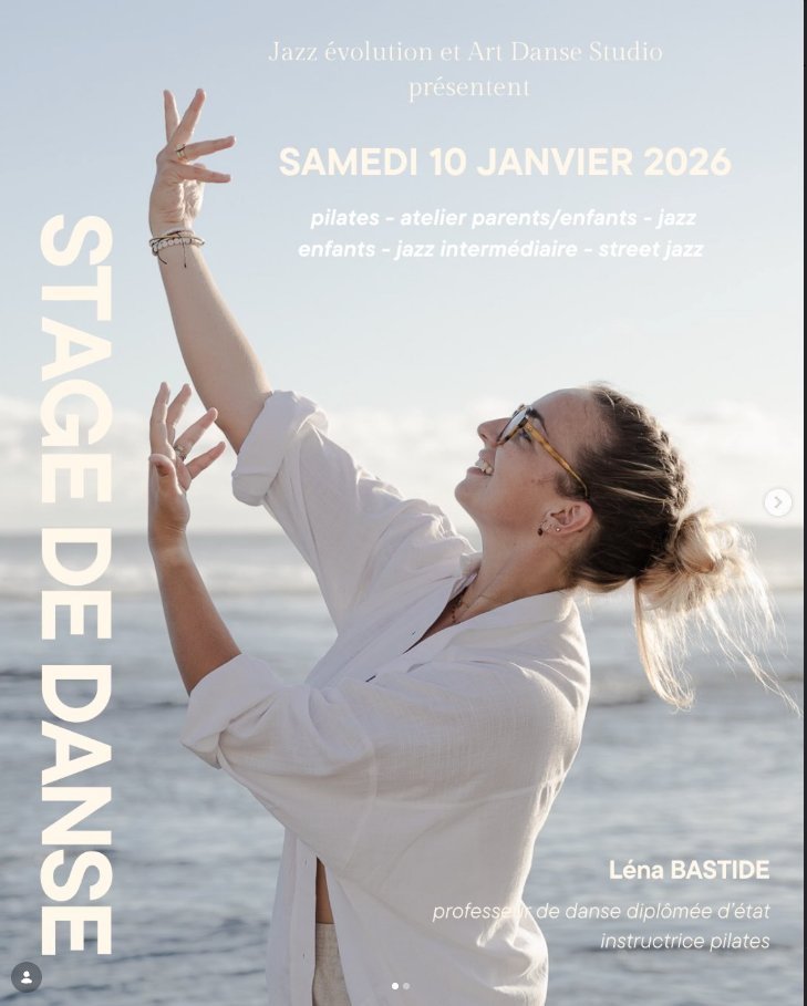 Affiche du stage de danse du 10 janvier 2026
