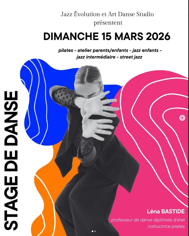 Affiche du stage de danse du 15 mars 2026
